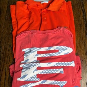 Columbia Orange‎ Polo Shirt and Coral Graphic Tee Set L